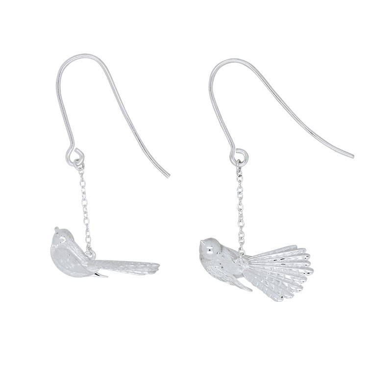 Piwakawaka (Fantail) Drop Earrings