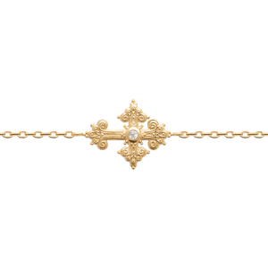 Lilly May | 18ct Yellow Plated Alloy CZ Cross Bracelet
