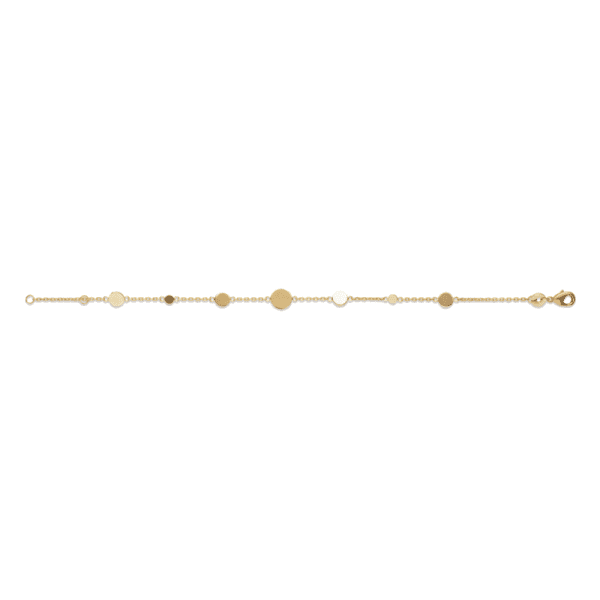 Lilly May | 18ct Yellow Plated Multi Disc 18cm Bracelet