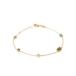 Lilly May | 18ct Yellow Plated Multi Shape/Colour 16/18cm Bracelet