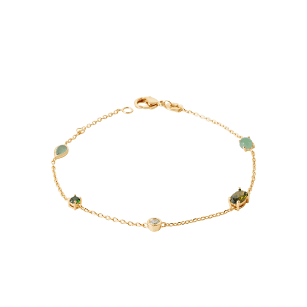 Lilly May | 18ct Yellow Plated Multi Shape/Colour 16/18cm Bracelet