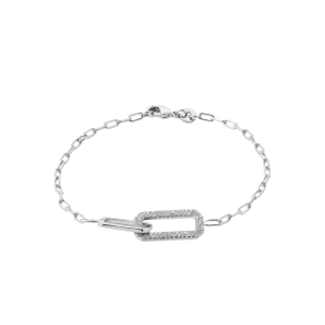 Lilly May | Sterling Silver CZ & Plain Paper Bracelet 18cm