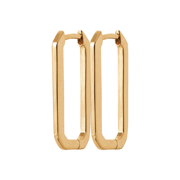 Lilly May | 18ct Yellow Plated Med Rectangle Earrings
