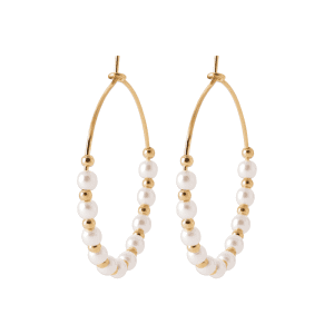 Lilly May | 18ct Yellow Plated Syn Gemstone Beaded Large Hoop Earrings