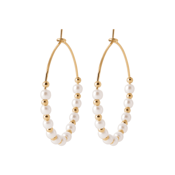 Lilly May | 18ct Yellow Plated Syn Gemstone Beaded Large Hoop Earrings