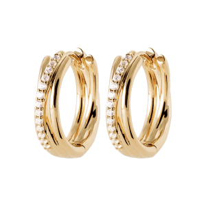 Lilly May | 18ct Yellow Plated CZ Claw Set Twist Hoop Earring