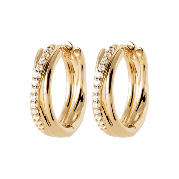Lilly May | 18ct Yellow Plated CZ Claw Set Twist Hoop Earring