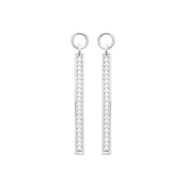 Lilly May | Sterling Silver CZ Claw Channel Drop Earrings