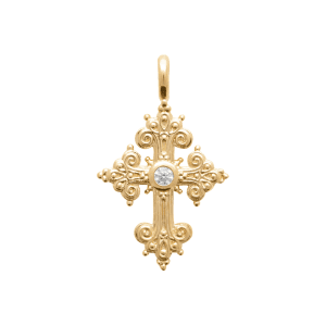 Lilly May | 18ct Yellow Plated CZ Fancy Cross Pendant