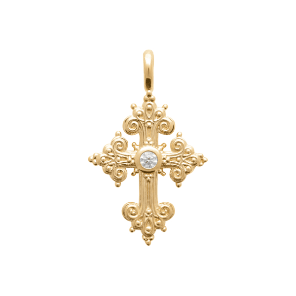 Lilly May | 18ct Yellow Plated CZ Fancy Cross Pendant