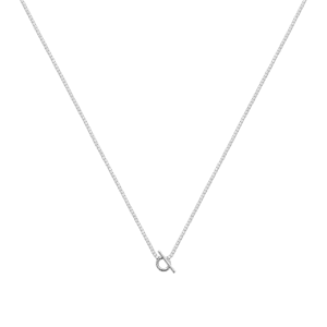Lilly May | Sterling Silver CZ Tennis Chain with Fob Detail Necklace 45cm