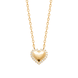 Lilly May | 18ct Yellow Plated Heart W Diacut Edge Necklace