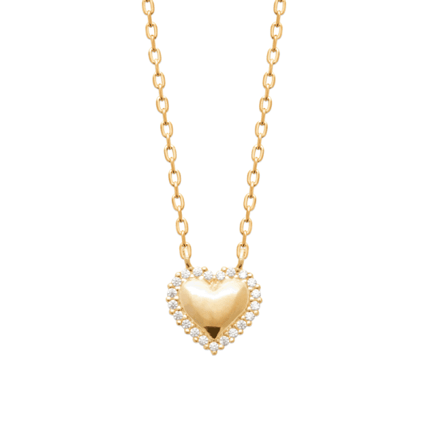 Lilly May | 18ct Yellow Plated Heart W Diacut Edge Necklace