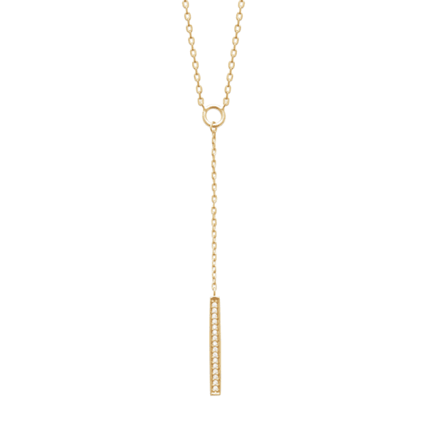 Lilly May | 18ct Yellow Plated CZ Claw Set Drop Necklace