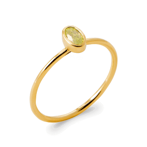 Lilly May | 18ct Yellow Plated SYN Gemstone Oval Bezel Ring